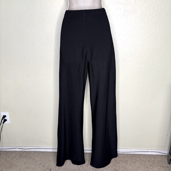 Windsor Black Wide Leg Ribbed Women's Elastic Waist Pants Size S - Picture 5 of 7